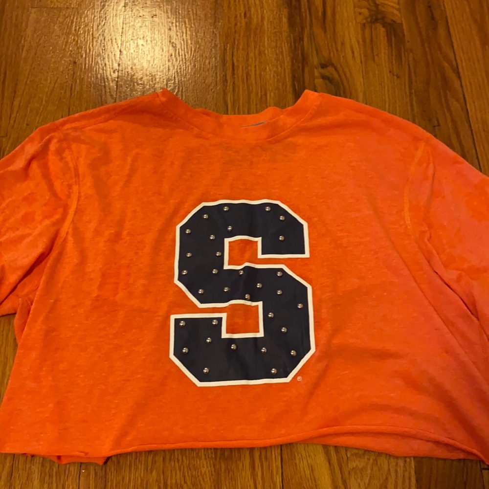 Bedazzled Syracuse University Crop Tee Shirt